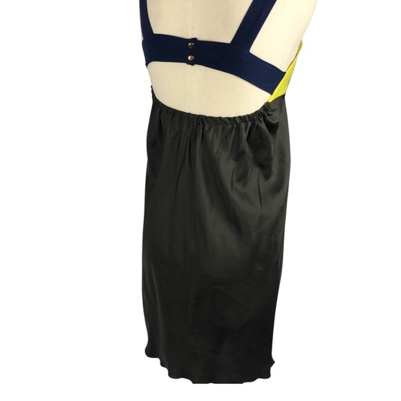 💕 Alisha Levine Color Block 100% Silk Dress - Picture 7 of 8